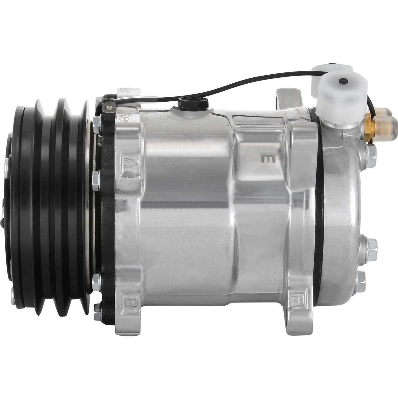 SD508 Sanden Style AC Compressor V-Belt 2 Groove Pulley 3/4" 7/8" A/C Ports