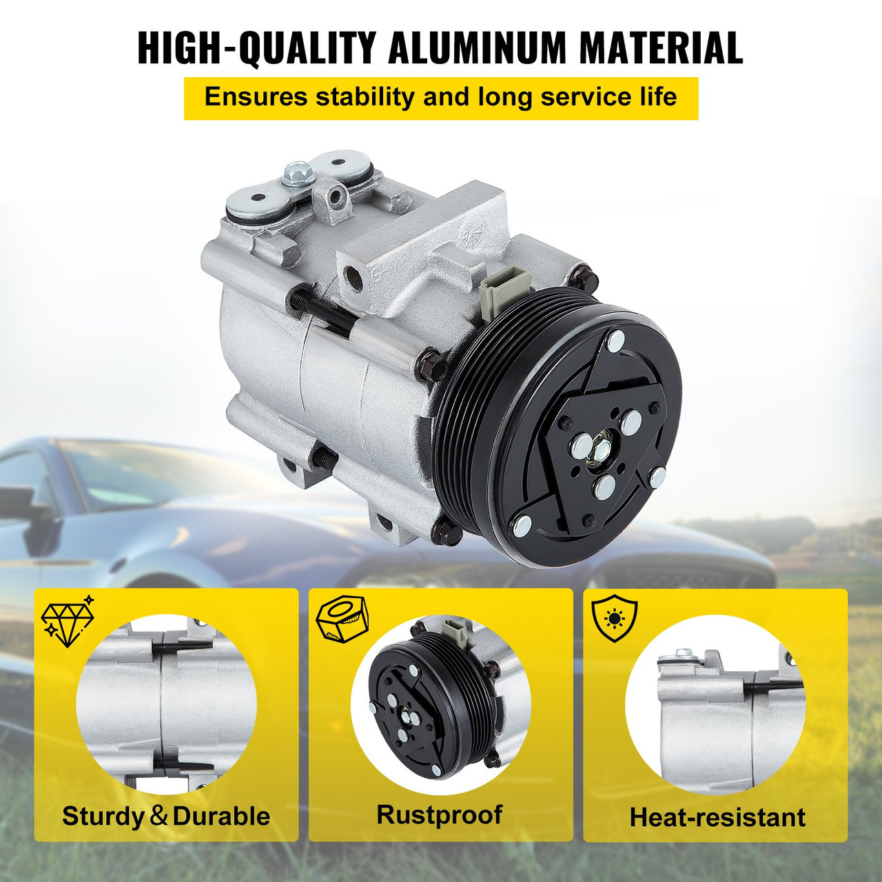 A/C Compressor& Clutch for CO 101290C ( 4L3Z19703AB ) 93-07 Ford Lincoln Mercury 4.2L 4.6L 5.4L 6.8L