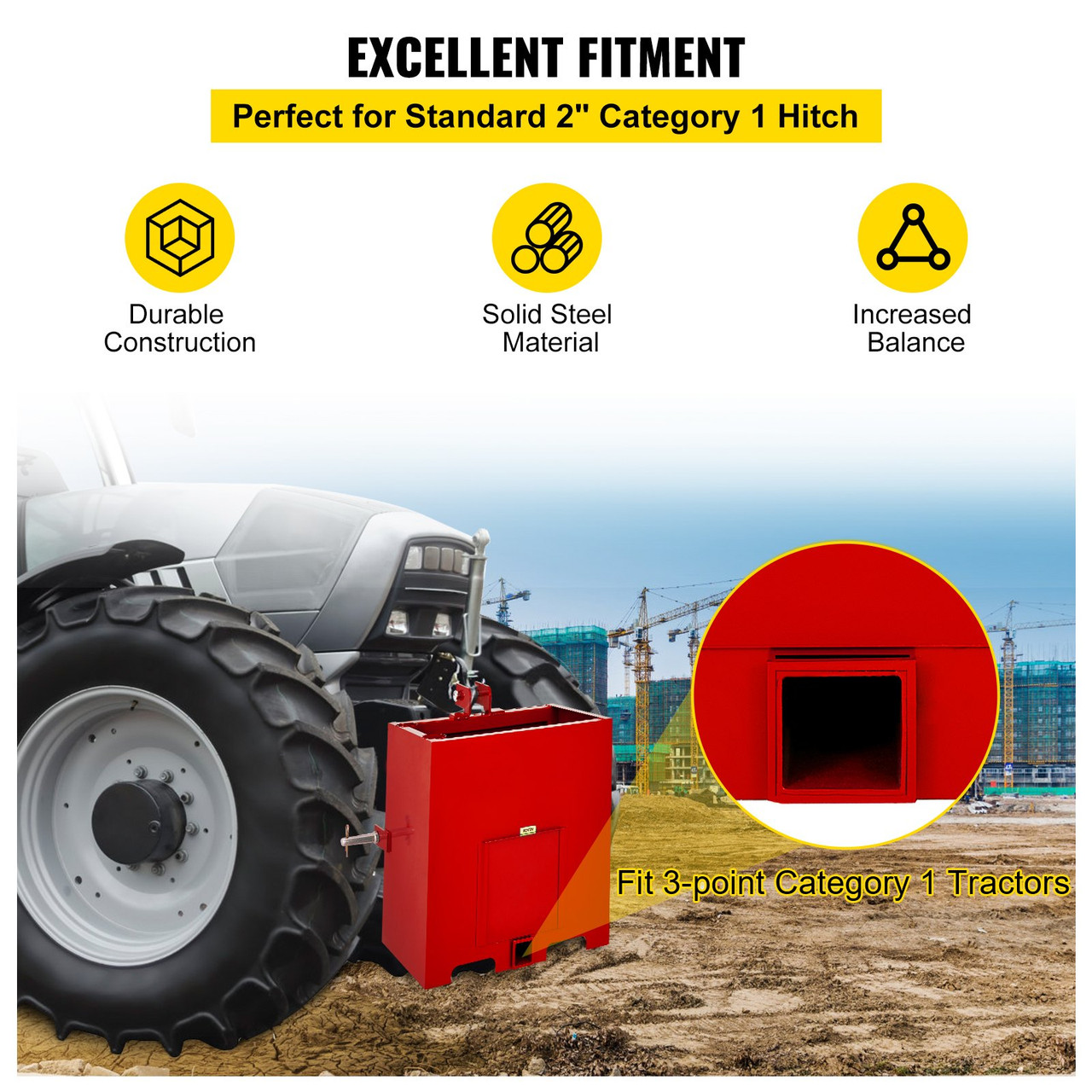 Ballast Box 8000 lbs Capacity for 3 Point Category 1 Tractor Attachments