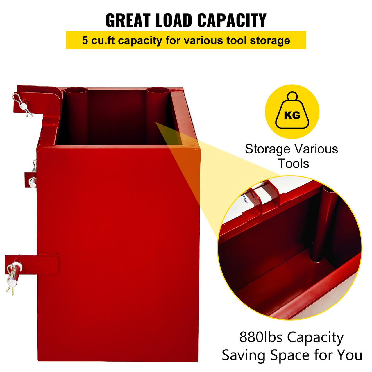 Ballast Box 8000 lbs Capacity for 3 Point Category 1 Tractor Attachments