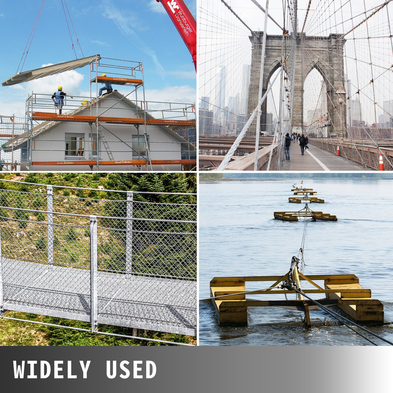 Fiber Core Winch Cable 8/17" X 100' Wire Rope Self Locking Swivel Hook