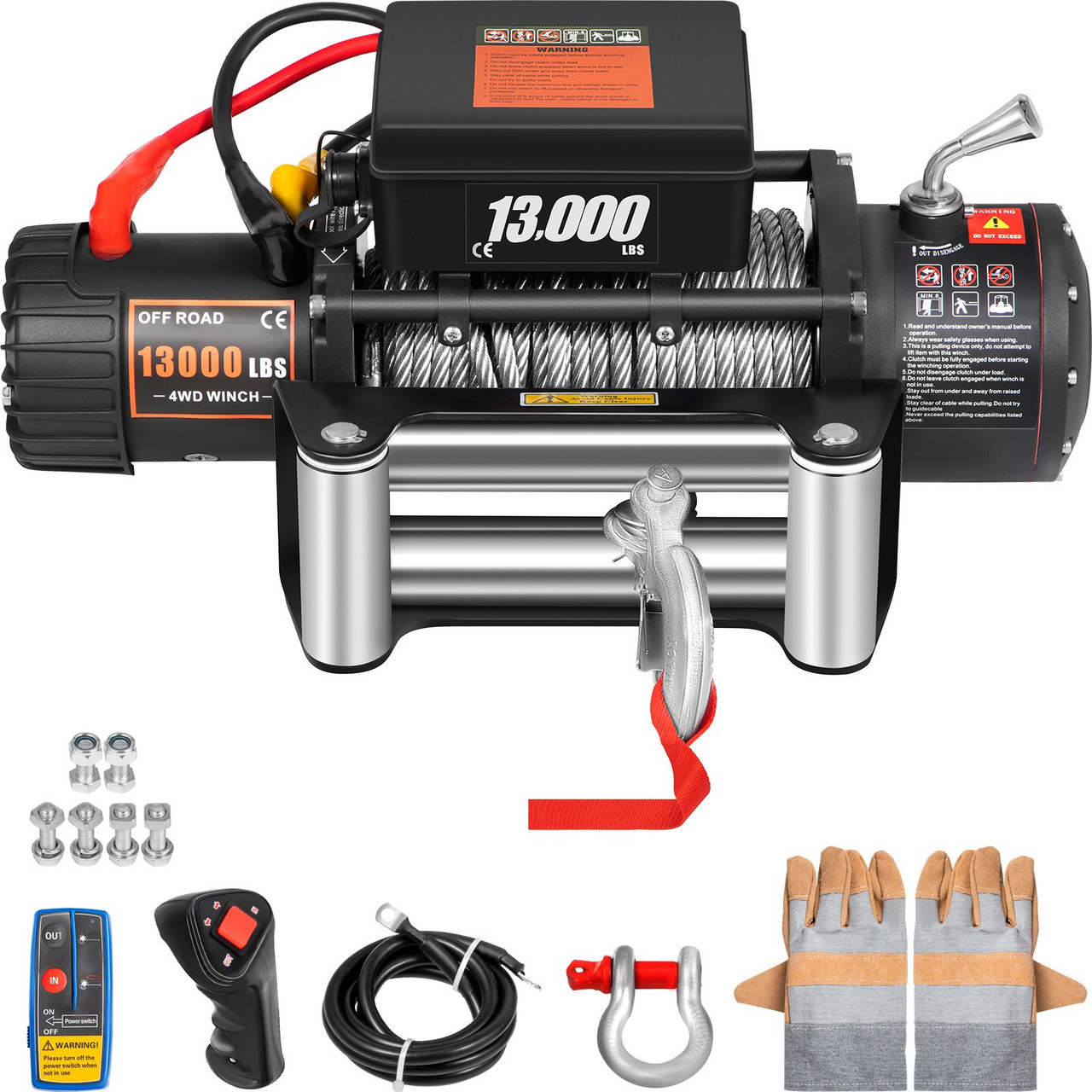 VEVOR Truck Winch 13000lbs Electric Winch 26m/85ft Cable Steel 12V Power Winch Jeep Winch with Wireless Remote Control and Powerful Motor for UTV