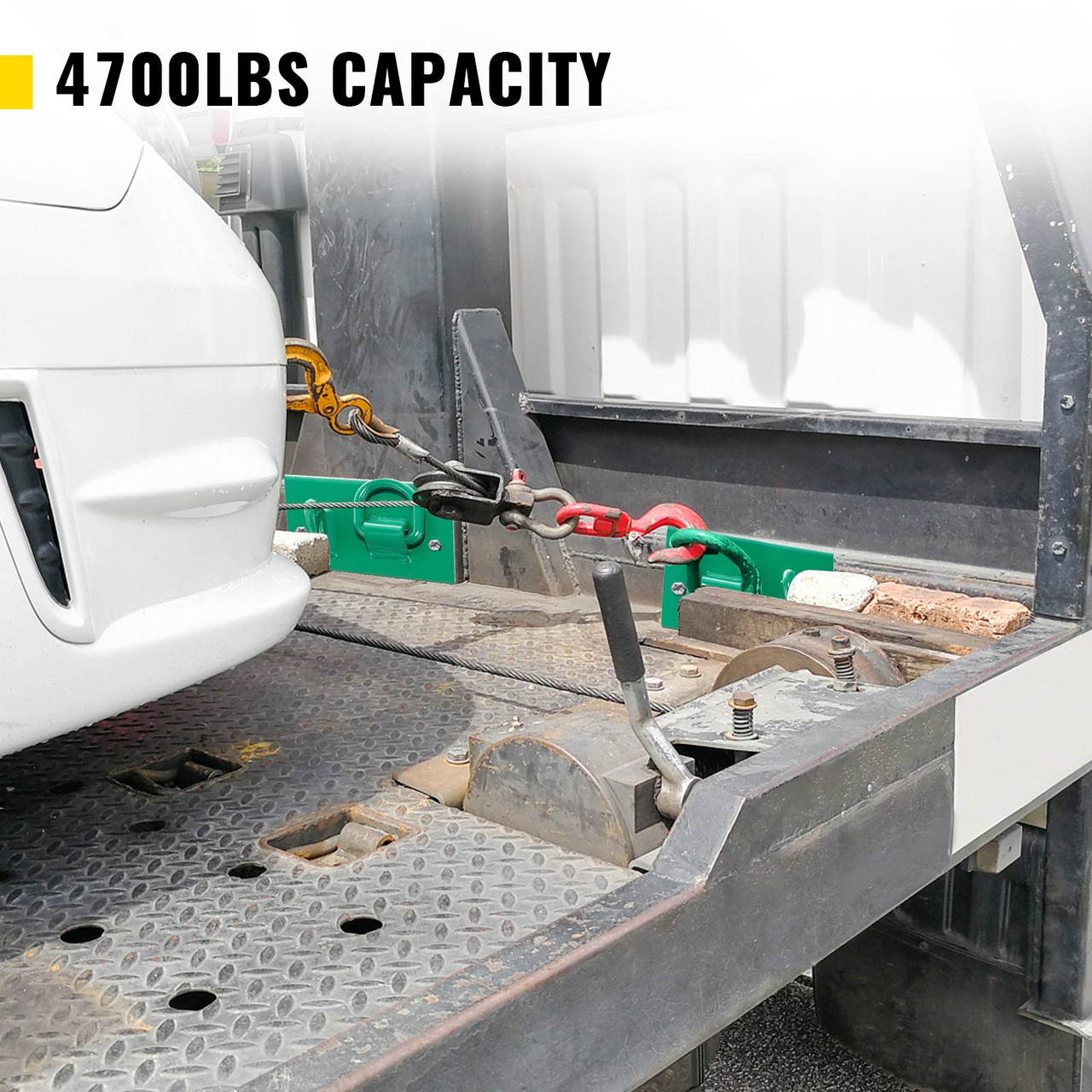 Tractor Bolt on Hooks, 1/4" Bolt on Grab Hooks, 4700LBS G70 Forged Bolt on Hooks for Tractor Bucket with 1/2" Shackles, Work Well for Tractor Bucket, RV, UTV, Truck Hardware Included
