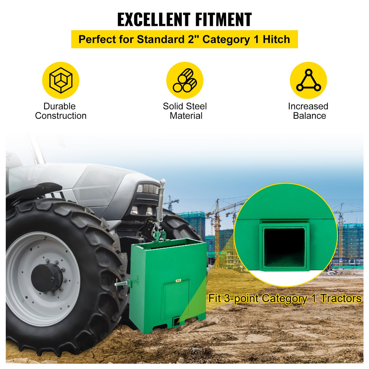 Ballast Box for 3 Point Category 1 Tractor Attachments