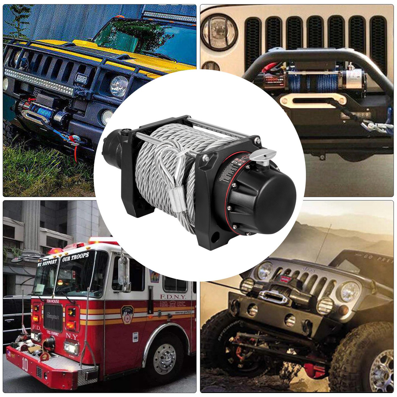 Industrial Hydraulic Winch 20,000lbs, Hydraulic Anchor Winch with 24m Strong Steel Cable, Hydraulic Drive Winch Adapter Kit, Utility Winch with Mechanical Lock for Tacoma Yukon Hummer, etc.