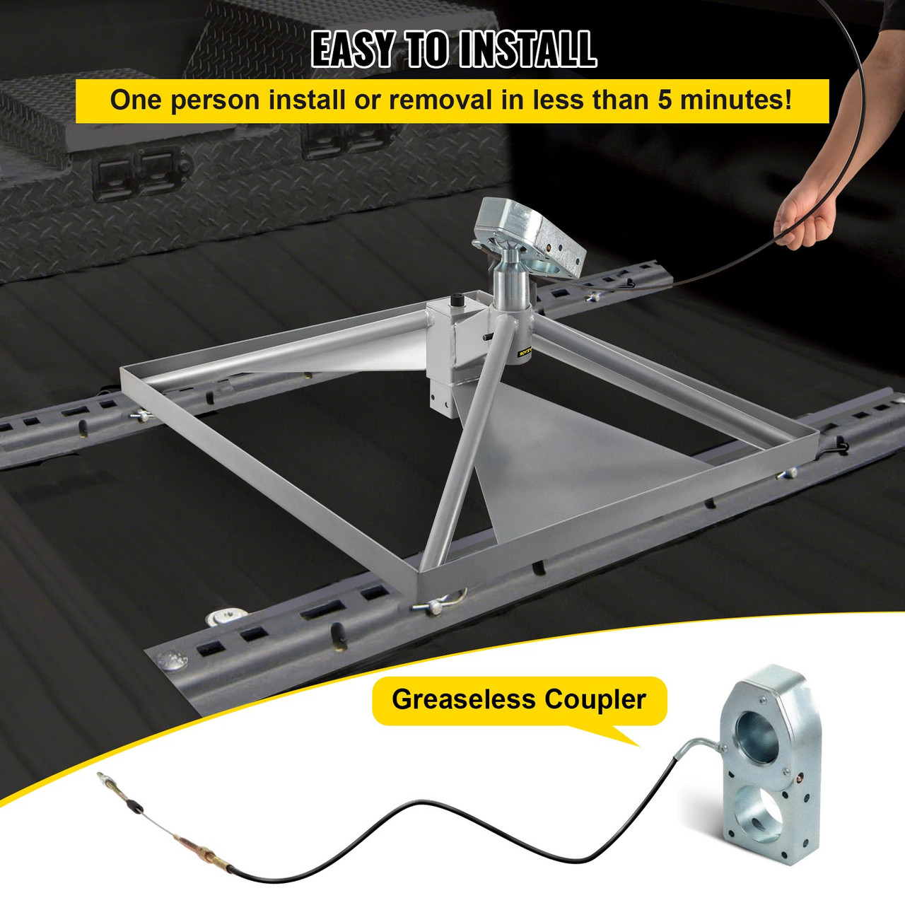 5th Wheel Connection Aluminum Gooseneck Mount 22046 lbs GTWR for Towing