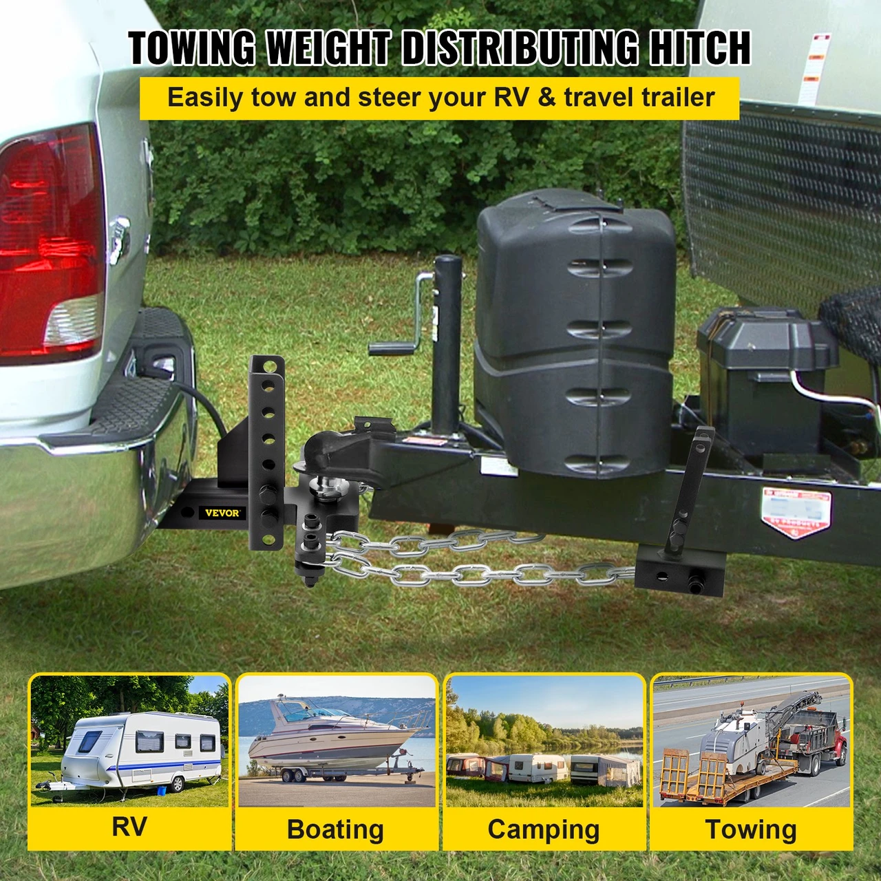 Weight Distribution Hitch 2-5/16" Ball 8" Drop & Rise Trailer Towing Hitch