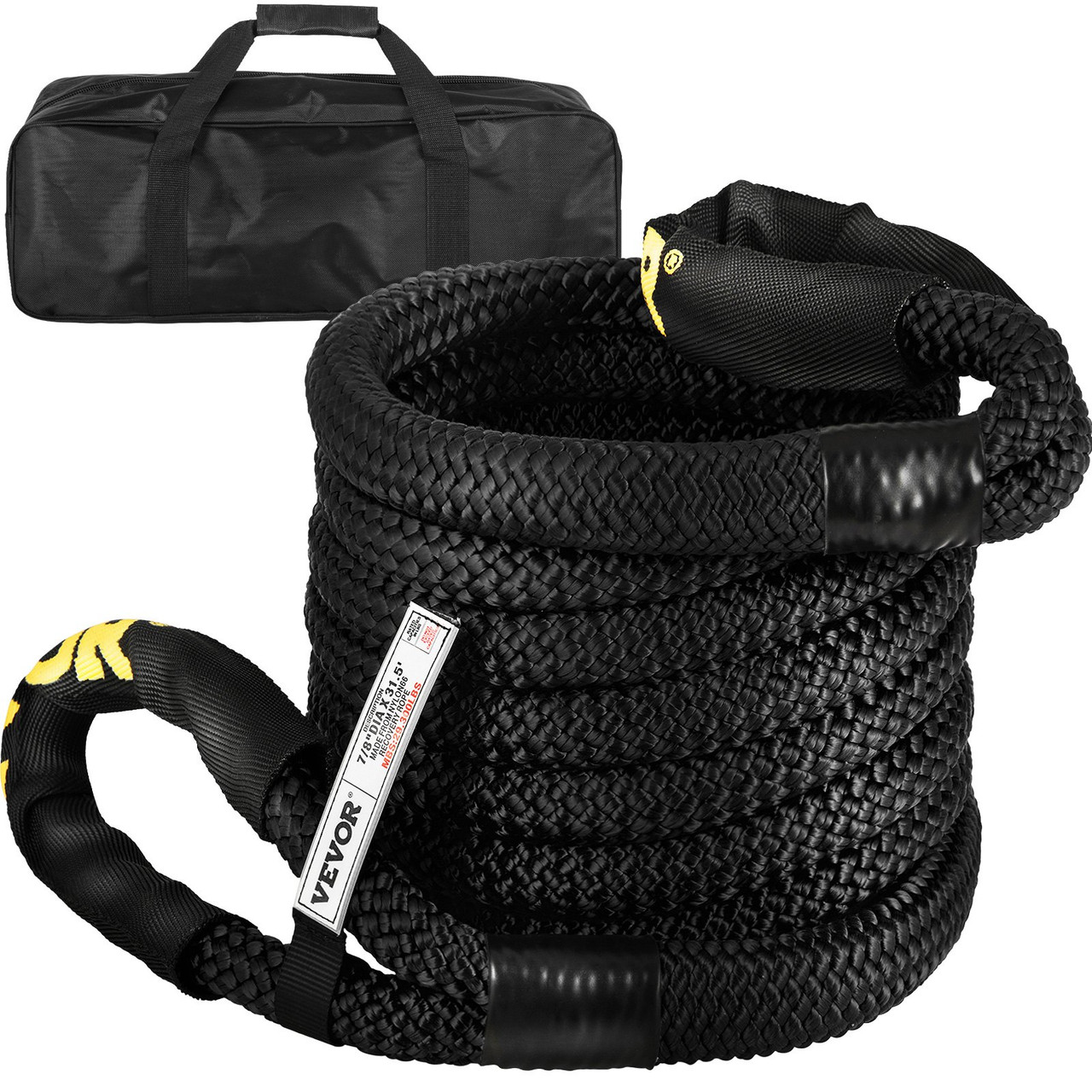 Kinetic Energy Recovery Rope Tow Rope 7/8" x 31.5' 29300 LBS w/ Carry Bag