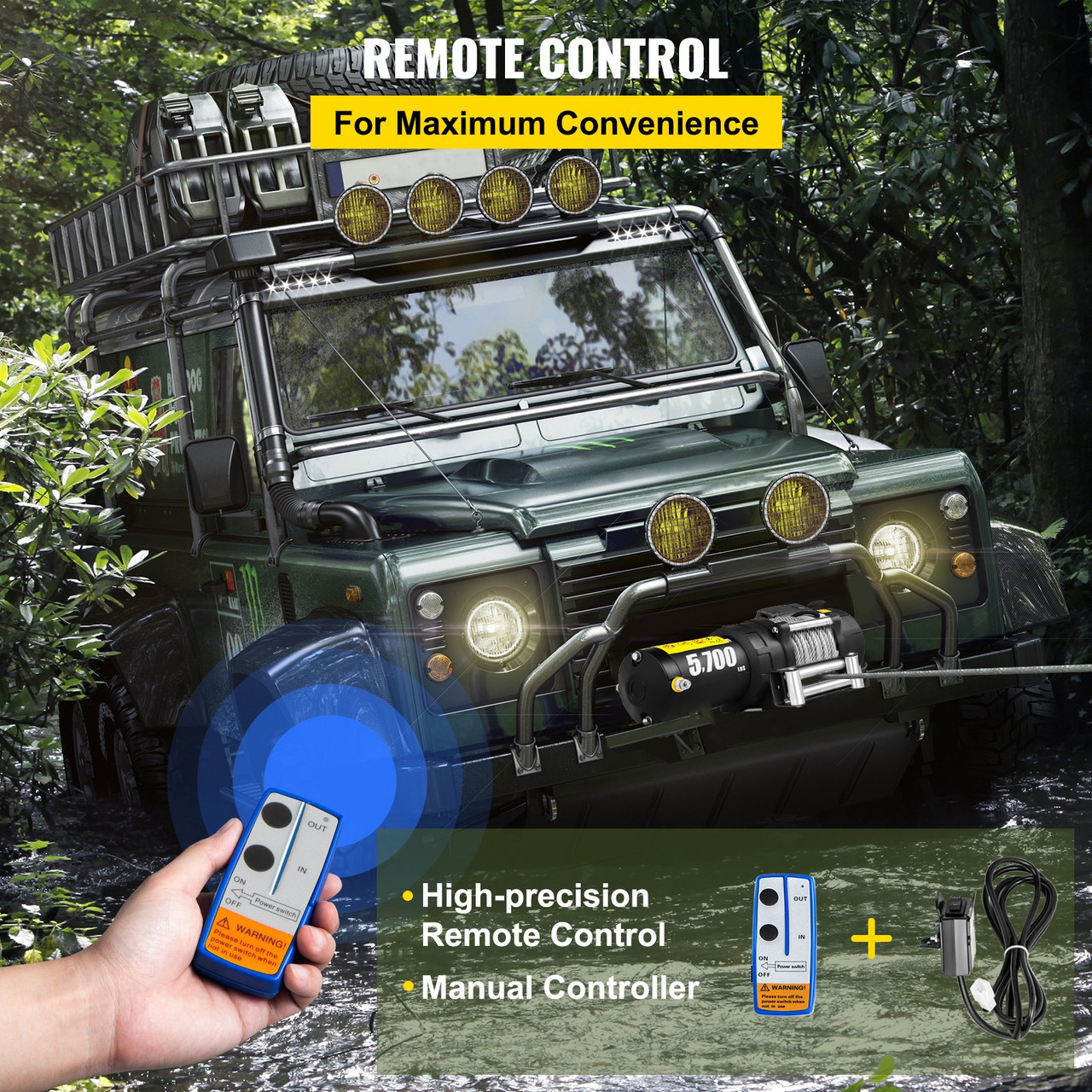 Electric Winch Truck Winch 12V 5700 LBS Steel Cable for ATV/UTV Off Road