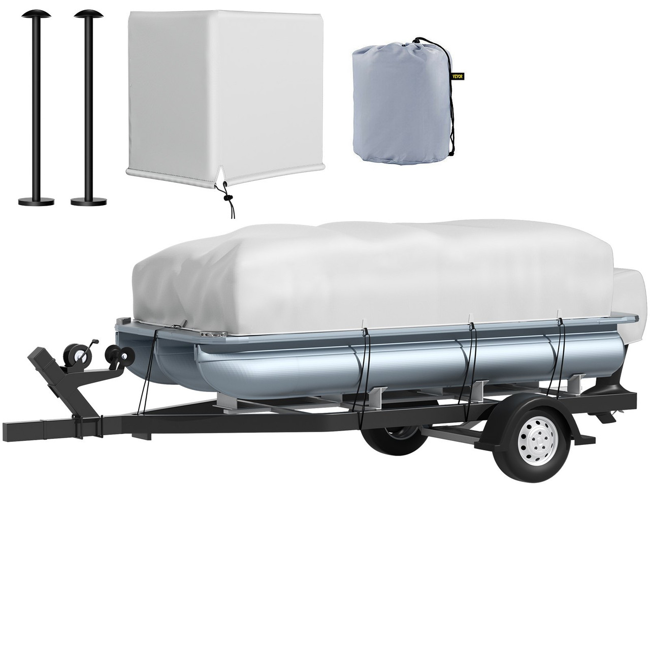 Pontoon Boat Cover Canvas Pontoon Trailerable Cover 21-24 FT 600D Oxford