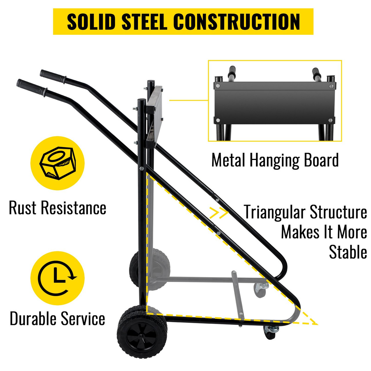 OutBoat Motor Stand, 350 LBS Board Motor Carrier, 160 KG Outboard Engine Stand, Six Wheels Boat Motor Dolly, Heavy Duty Multi Purposed Portable Boat Motor for Motor Repair, Maintenance, Storage