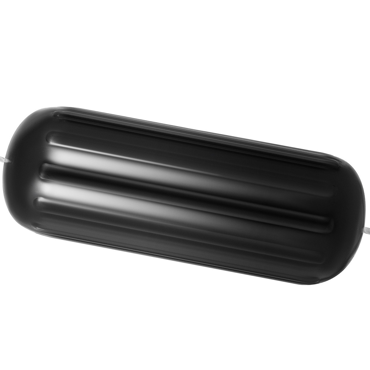 4 New Ribbed Boat Fenders 10" X 28" Black Center Hole Bumpers Mooring Protection