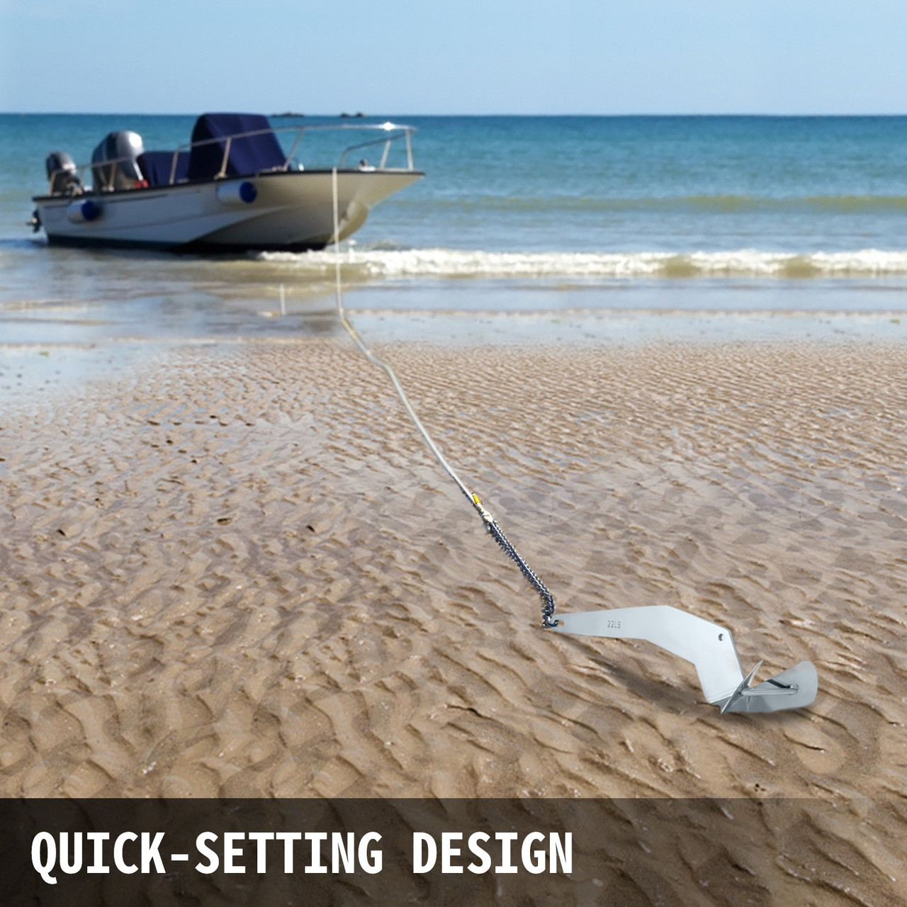 14lb 6.35 kg Stainless Steel Delta Style Boat Anchor Boats From 20-35 ft