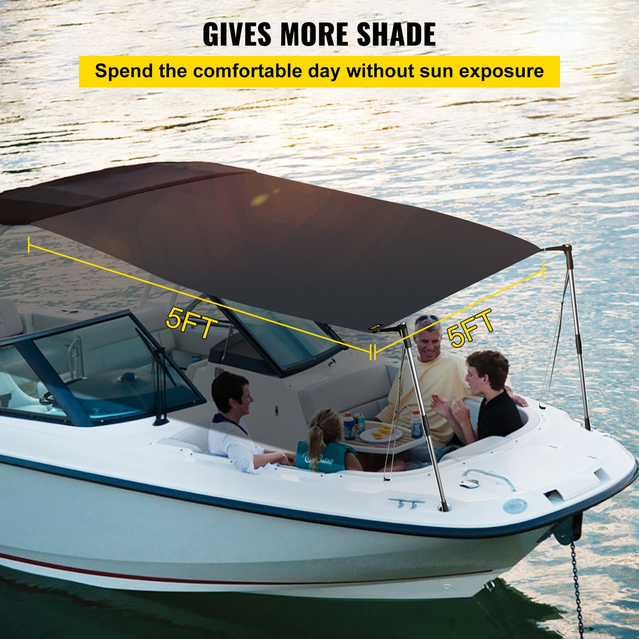 T-top Shade Extension 5'x5' T-top Extension Kit with Telescopic Poles