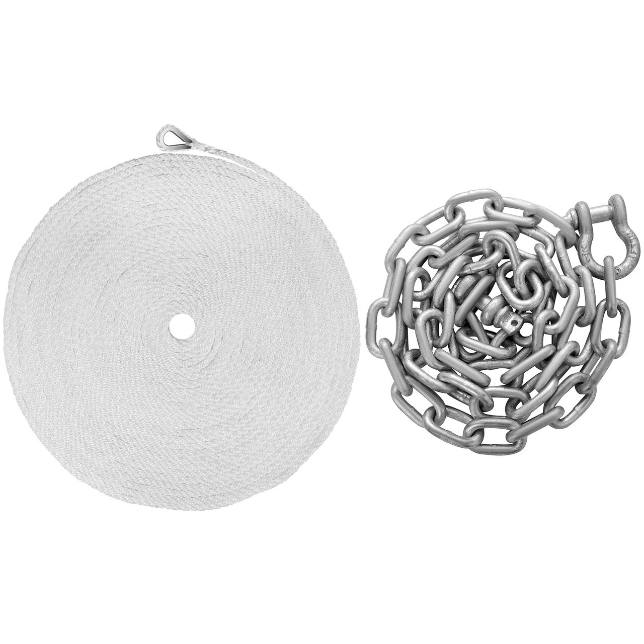 Boat Anchor Kit 13 lb Fluke Style Anchor, Hot Dipped Galvanized Steel Fluke Anchor, Marine Anchor with Anchor, Rope, Shackles, Chain for Boat Mooring on The Beach, Boats from 20'-32'
