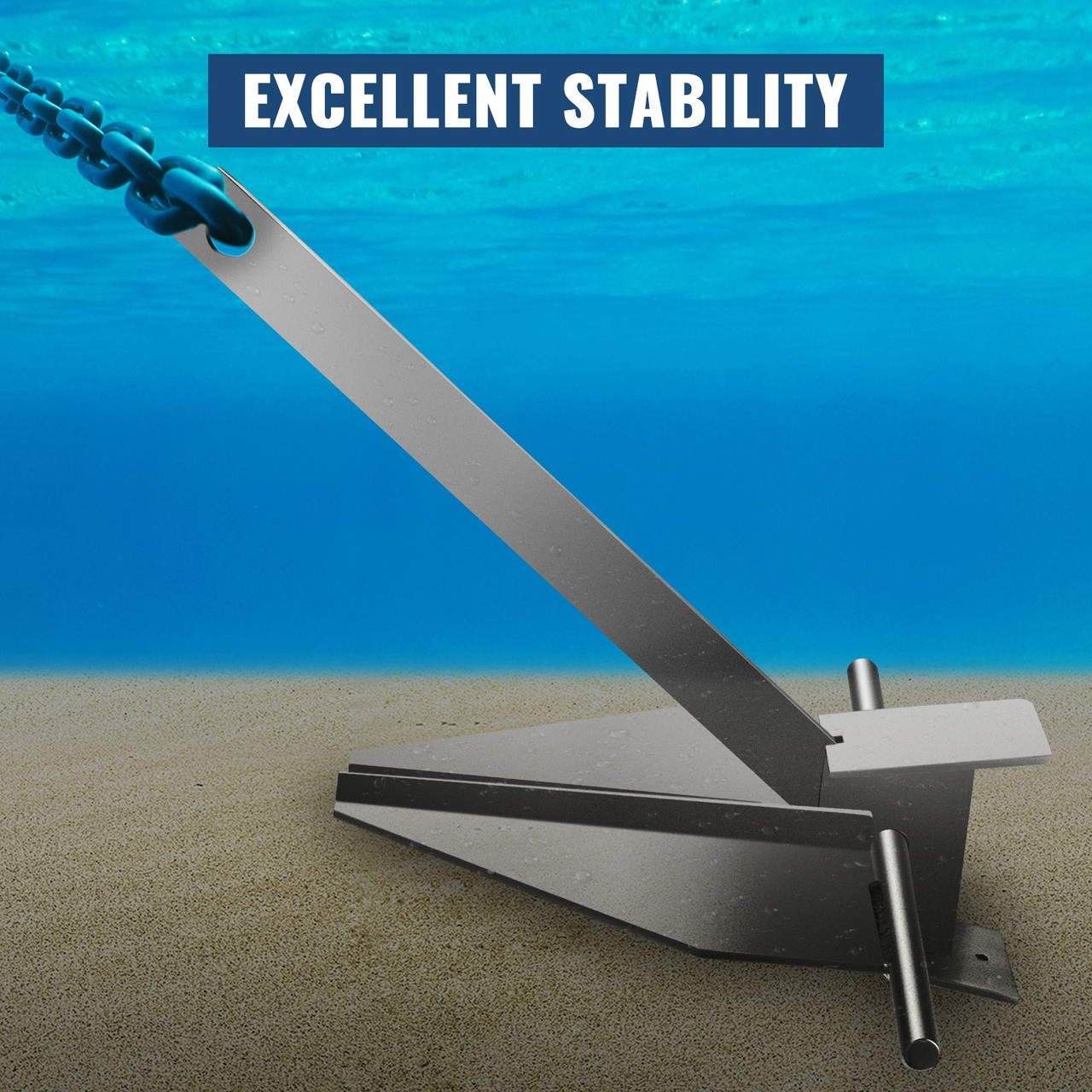 Boat Anchor Kit 13 lb Fluke Style Anchor, Hot Dipped Galvanized Steel Fluke Anchor, Marine Anchor with Anchor, Rope, Shackles, Chain for Boat Mooring on The Beach, Boats from 20'-32'