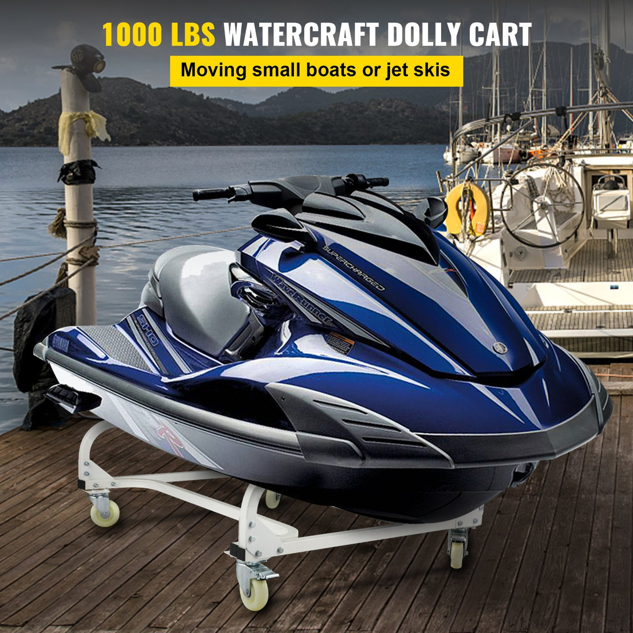 Watercraft PWC Dolly Jet Ski Stand Storage Cart 1000 LBS Capacity Trailer