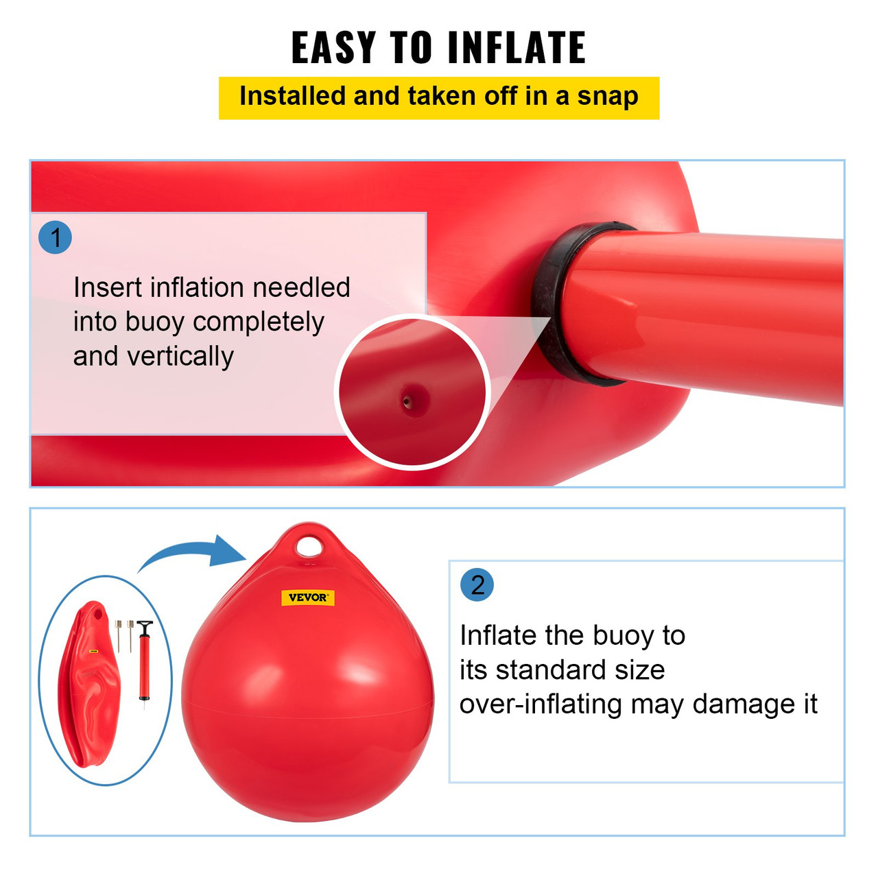 Boat Fender Buoy Ball Round 21" Anchoring Rafting Marking Mooring Red