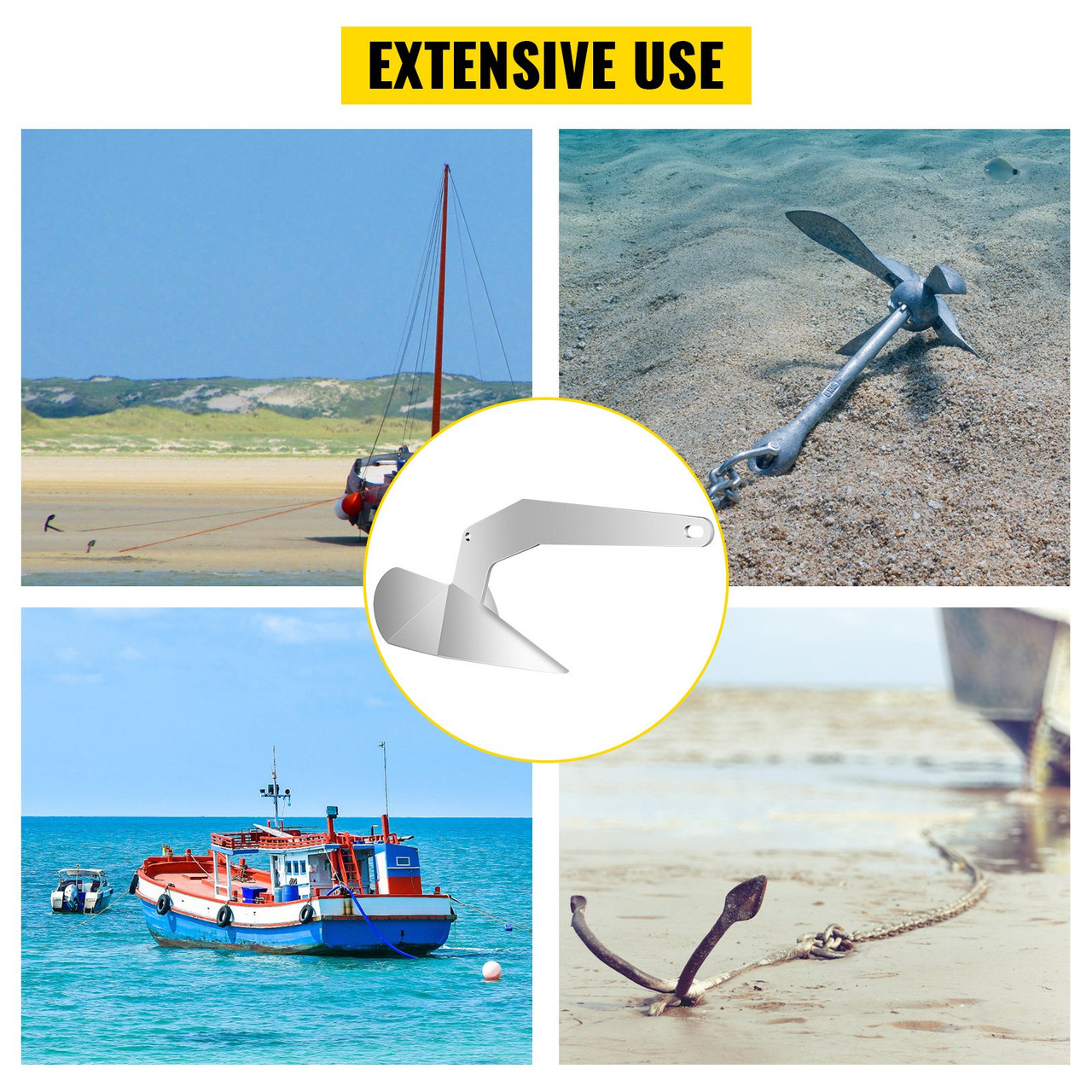 Delta Type Boat Anchor 11 lb 5 kg Delta Anchor, Galvanized Steel Boat  Anchor, Triangle Plow Anchor Boat Marine Anchor, Heavy Duty Plow Anchor for  Boat Mooring on the Beach, Boats from 10-16 feet