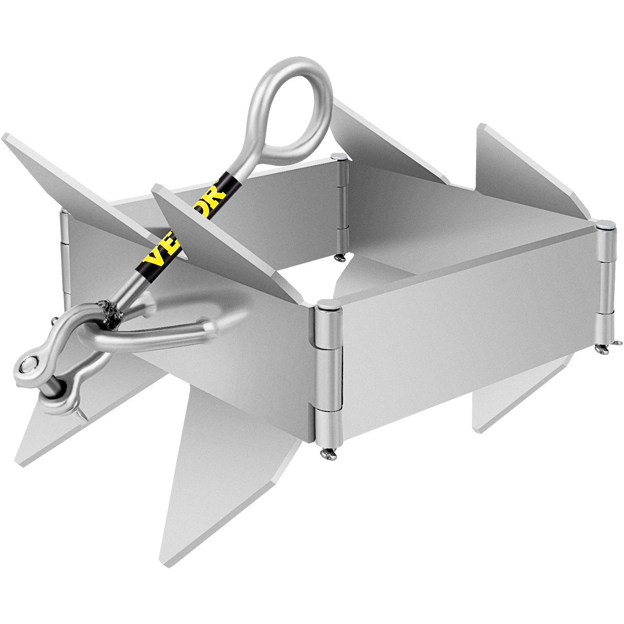 Box Anchor for Boats, 19 lb Fold and Hold Anchor, Galvanized Steel Cube Anchor, Heavy Duty Box Anchor for 18'-30' Boat, Box Anchor for Pontoon Boats with Folding Design for Offshore Anchoring