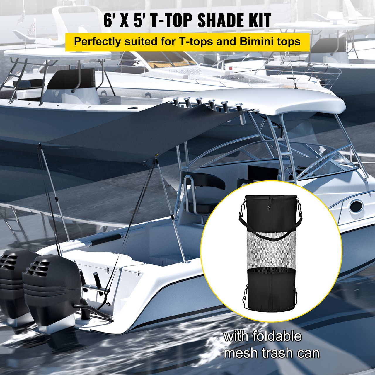 T-top Shade Extension 6'x5' T-top Extension Kit with Telescopic Poles