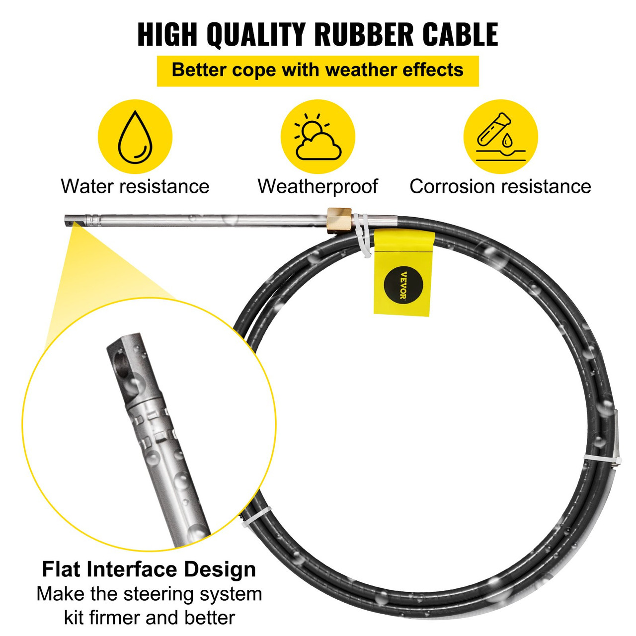 Outboard Boat Steering With 16' Steering Cable Marine Steering System 3/4'' Shaft