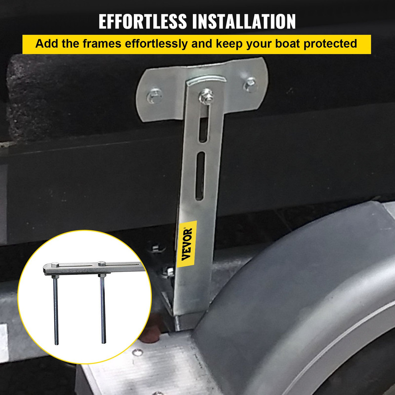 Boat Trailer Guide-ons 48" Rustproof Trailer Guides w/Carpet-padded Boards
