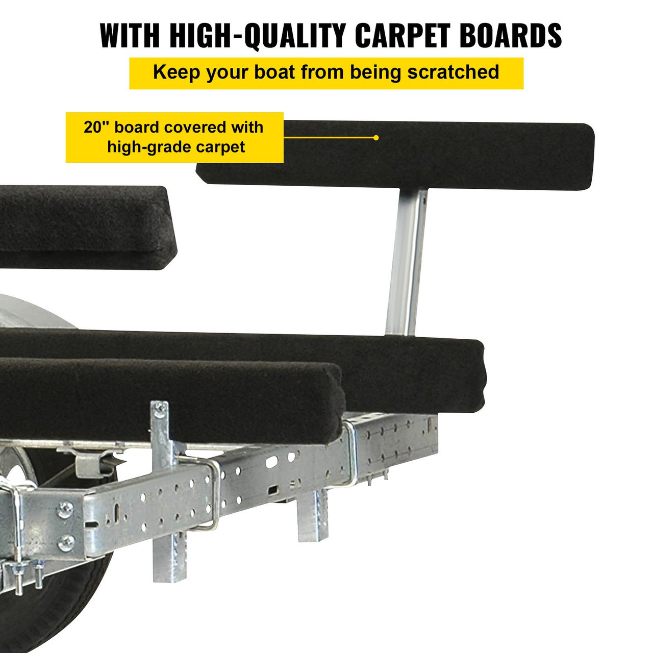 Short Bunk Guide-on 2PCS Boat Trailer Guides w/20" Carpet-padded Boards