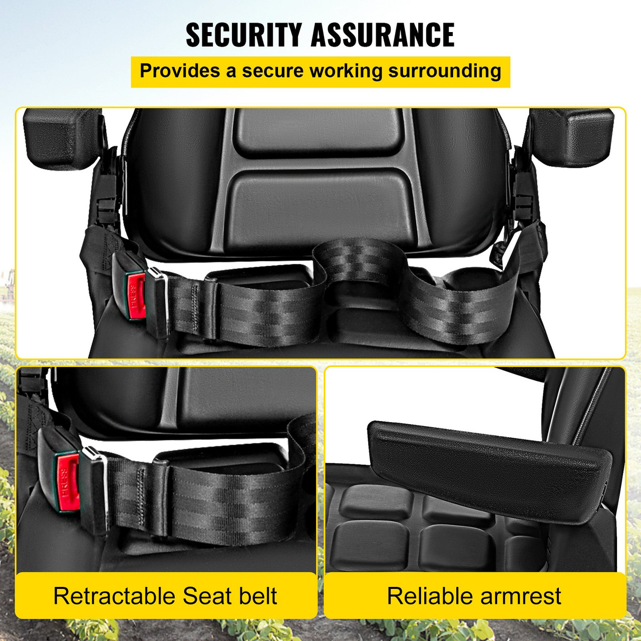 Universal Forklift Seat Full Suspension with Safety Belt