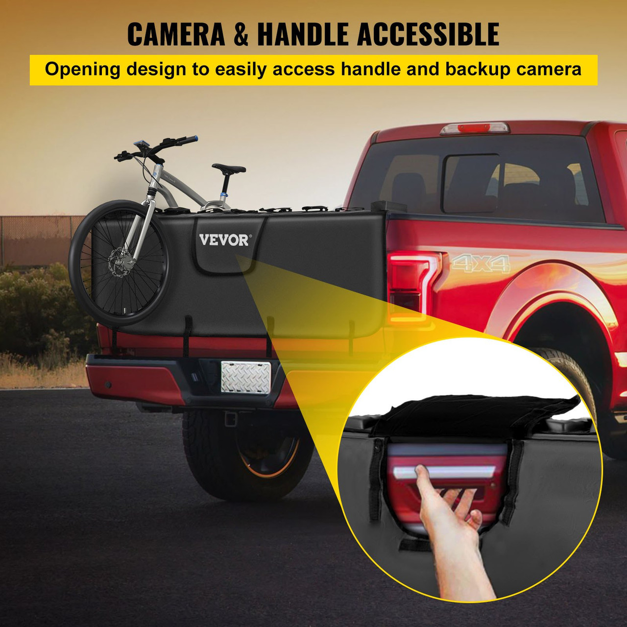Tailgate Pad for Bikes, Tailgate Protection Cover Carries UP to 7 Mountain Bikes, 63" Bike Pickup Pad for Pickup Truck