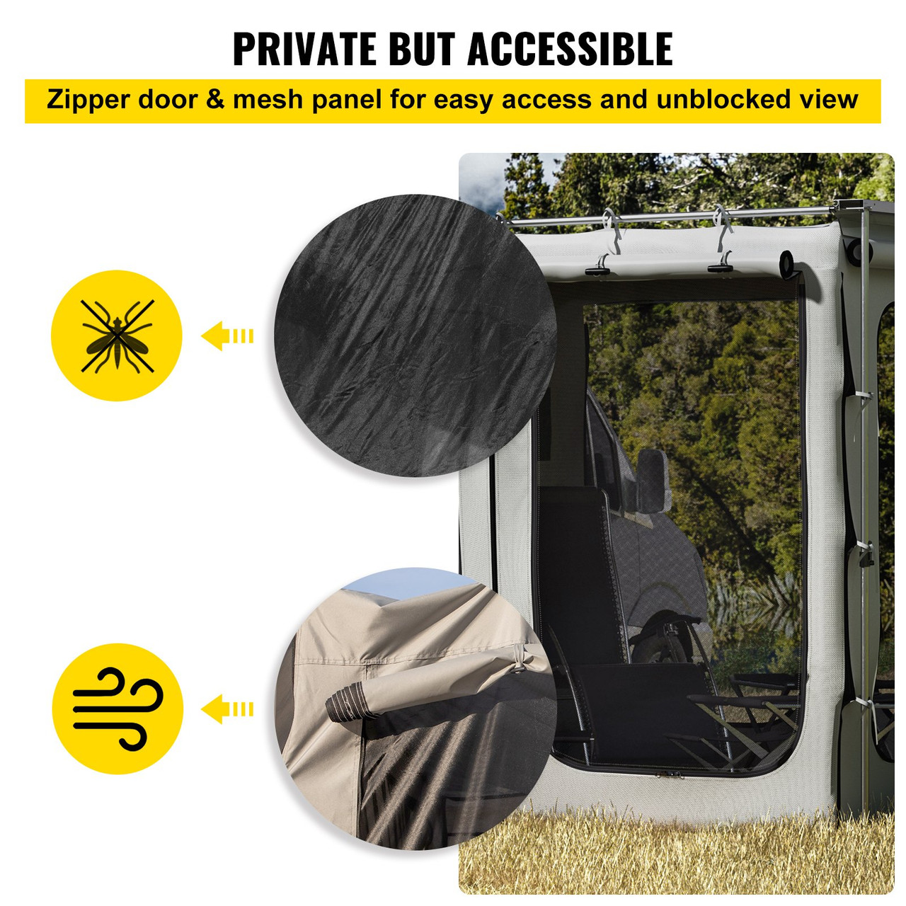 Car Awning Room SUV Tent Room 6.6' x 8.2' Waterproof Windproof Shelter
