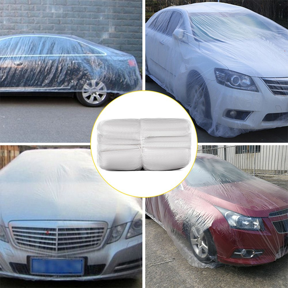 LOT 10pcs Clear Plastic Temporary Universal Disposable Car Cover 22' x 12' L VI