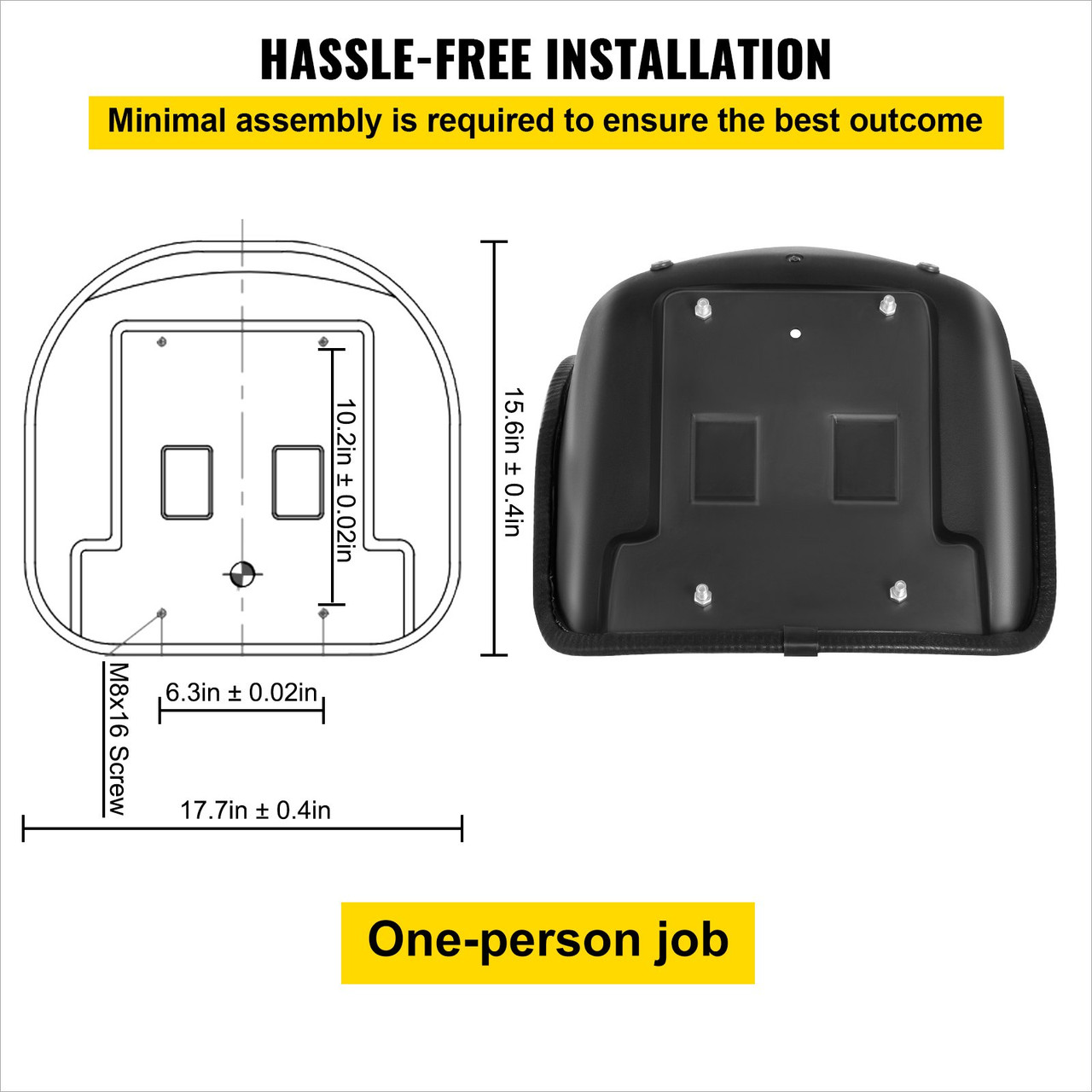 Forklift Seat Mower Seat Universal PVC High Back Skid Tractor Seat