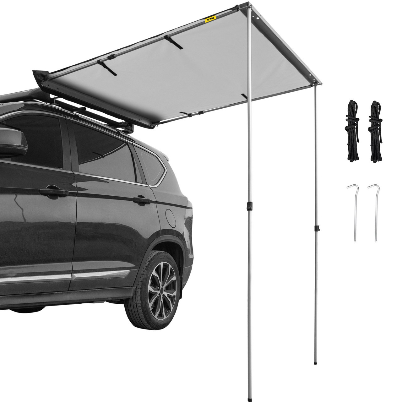 Car Awning Car Tent Retractable Waterproof SUV Rooftop Grey 6.5'x6.5'