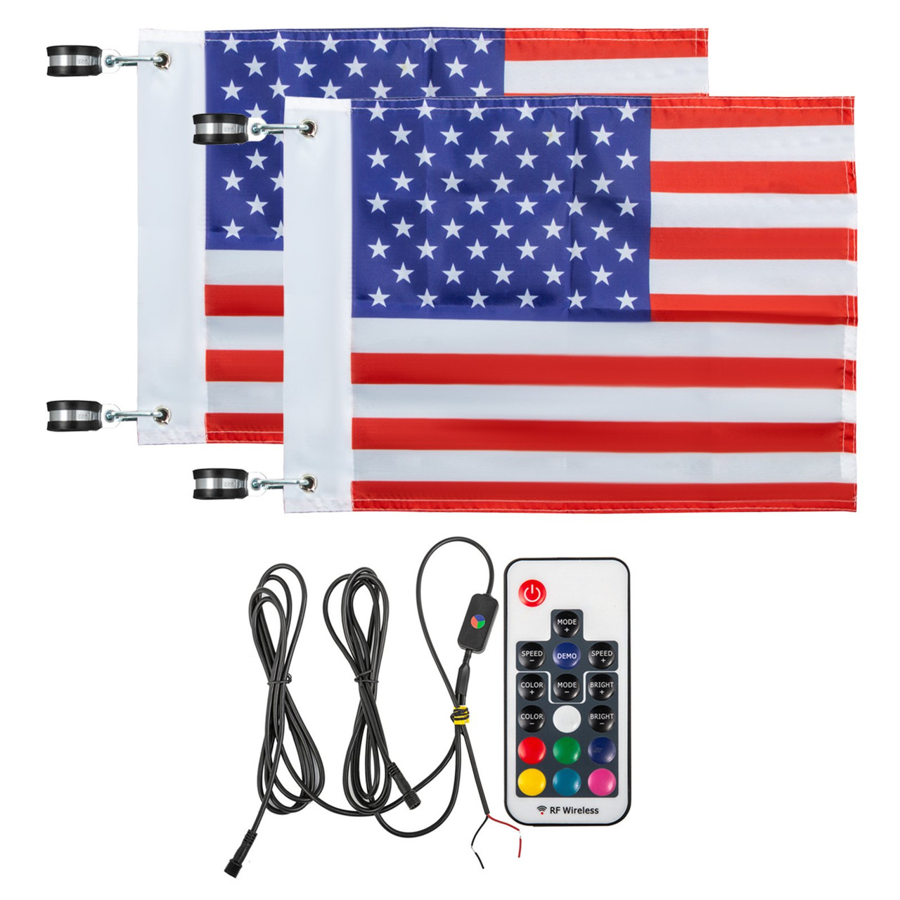 Aaiwa 4FT Red LED Whip Light Antenna Flag For ATV UTV Side By Side Offroad