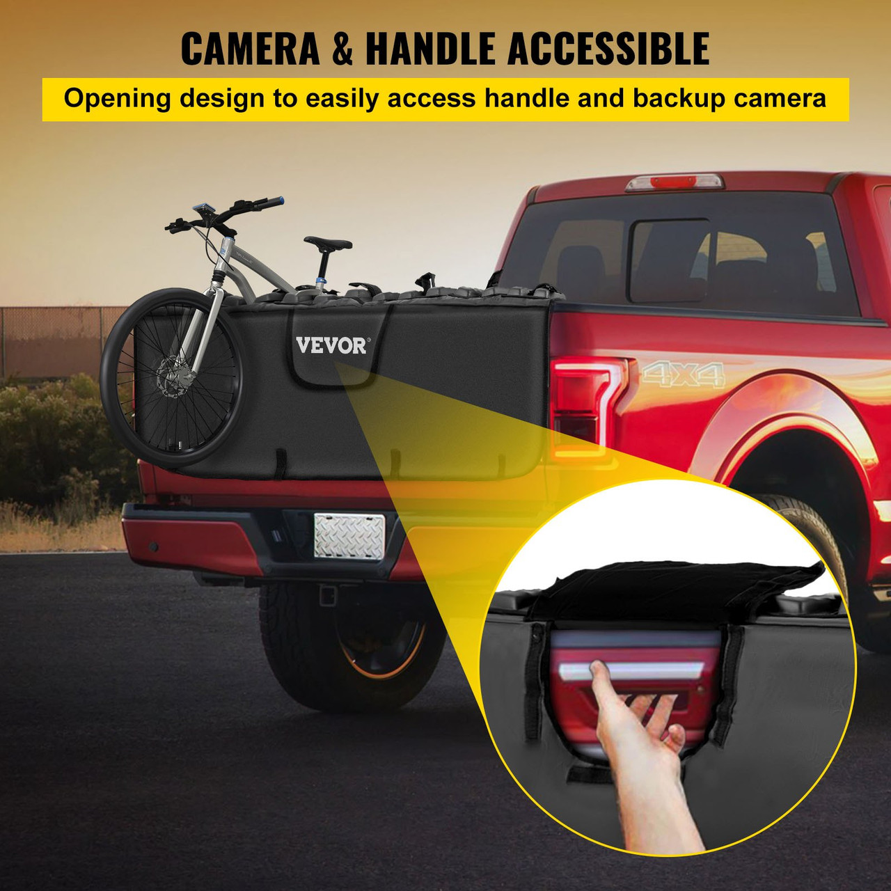 Tailgate Pad for Bikes, Tailgate Protection Cover Carries UP to 6 Mountain Bikes, 63" Bike Pickup Pad for Pickup Truck, Upgraded