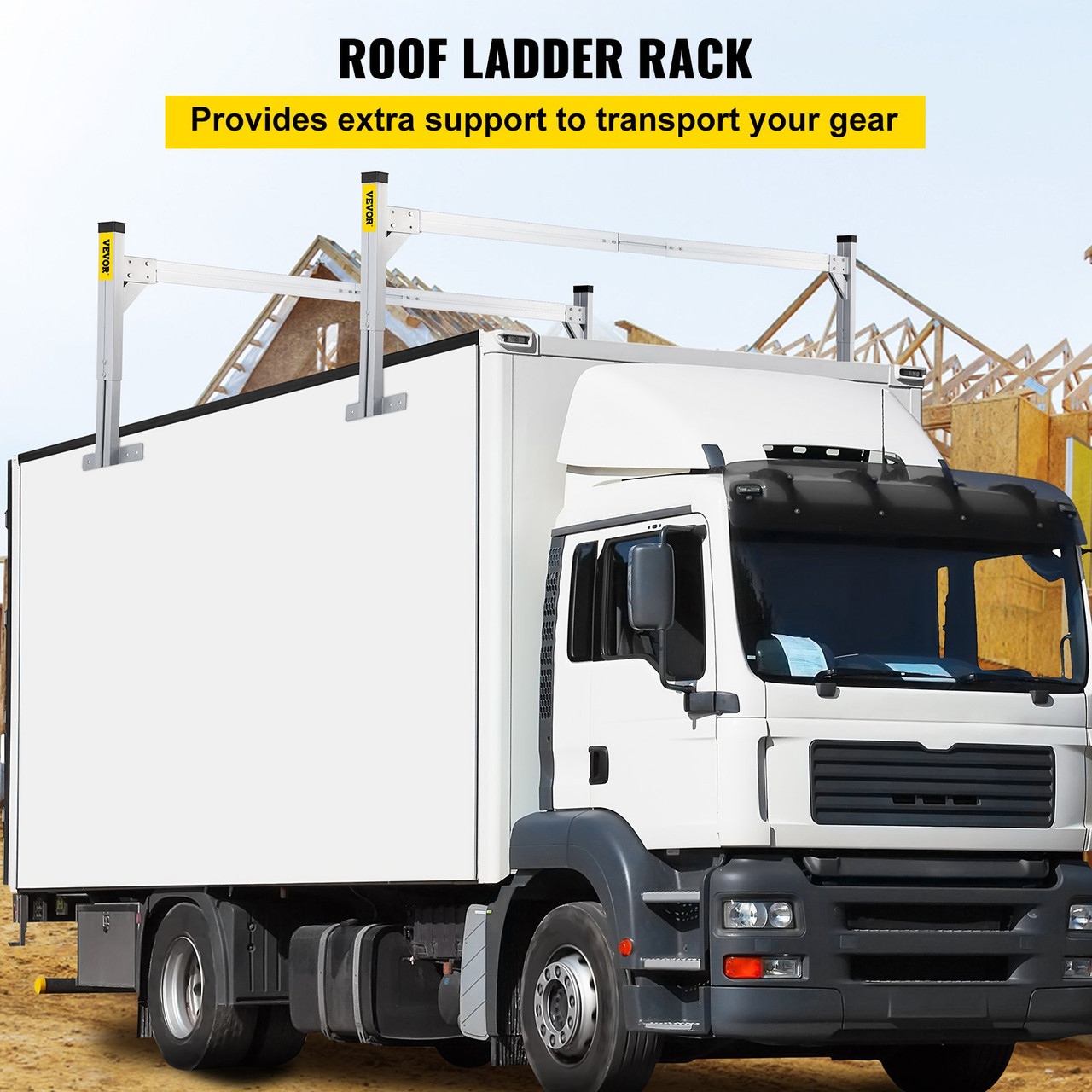 Roof Ladder Rack Van Ladder Rack 6.2-8.3' Adjustable 600 LBS Universal