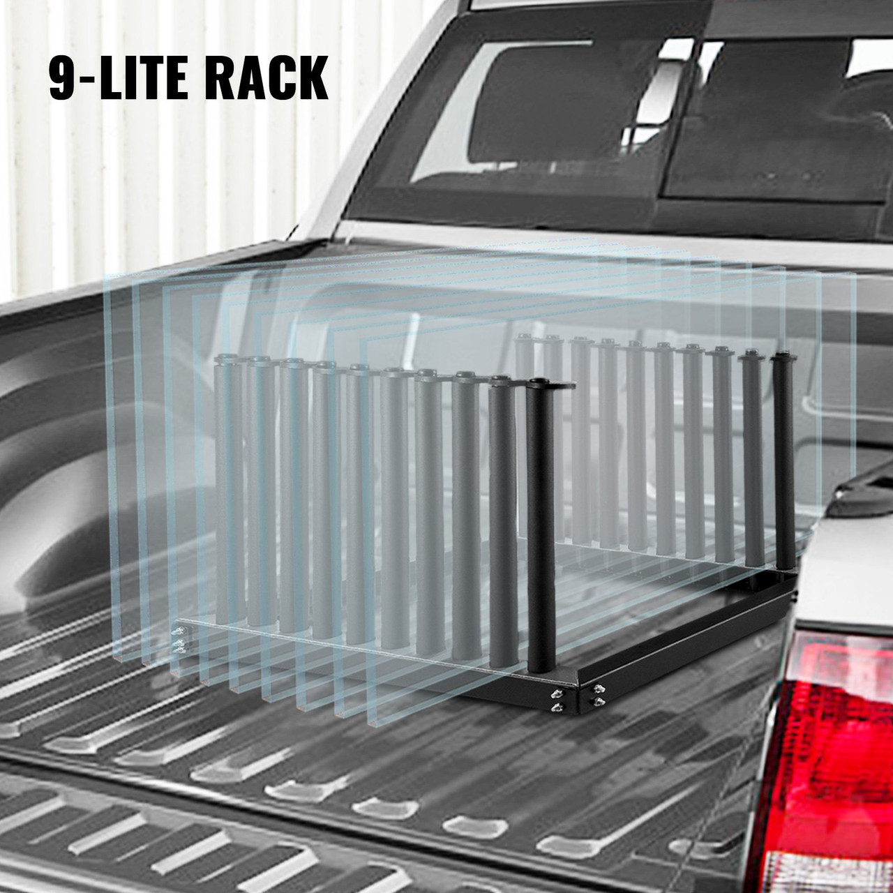 Windshield Rack, Windshield Truck Rack, 9-Lite Auto Glass Rack, w/ PVC Pad