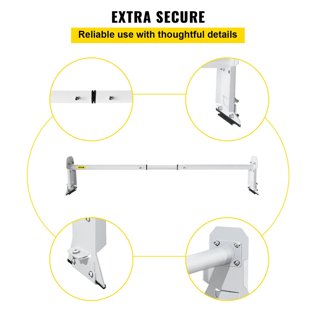 Roof Ladder Rack Van Ladder Rack 46-68 in Adjustable 2 Bars 331 LBS Universal