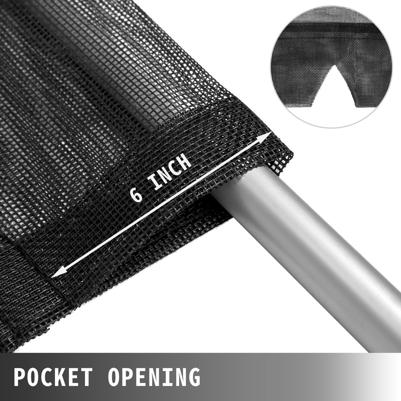 Dump Truck Mesh Tarp 7.6'X18', Black Mesh Tarp with Grommets, Heavy Duty Mesh Tarp with 6'' Pocket Opening Shade, PVC Coated Trailer Tarp, for Truck Bed Cover