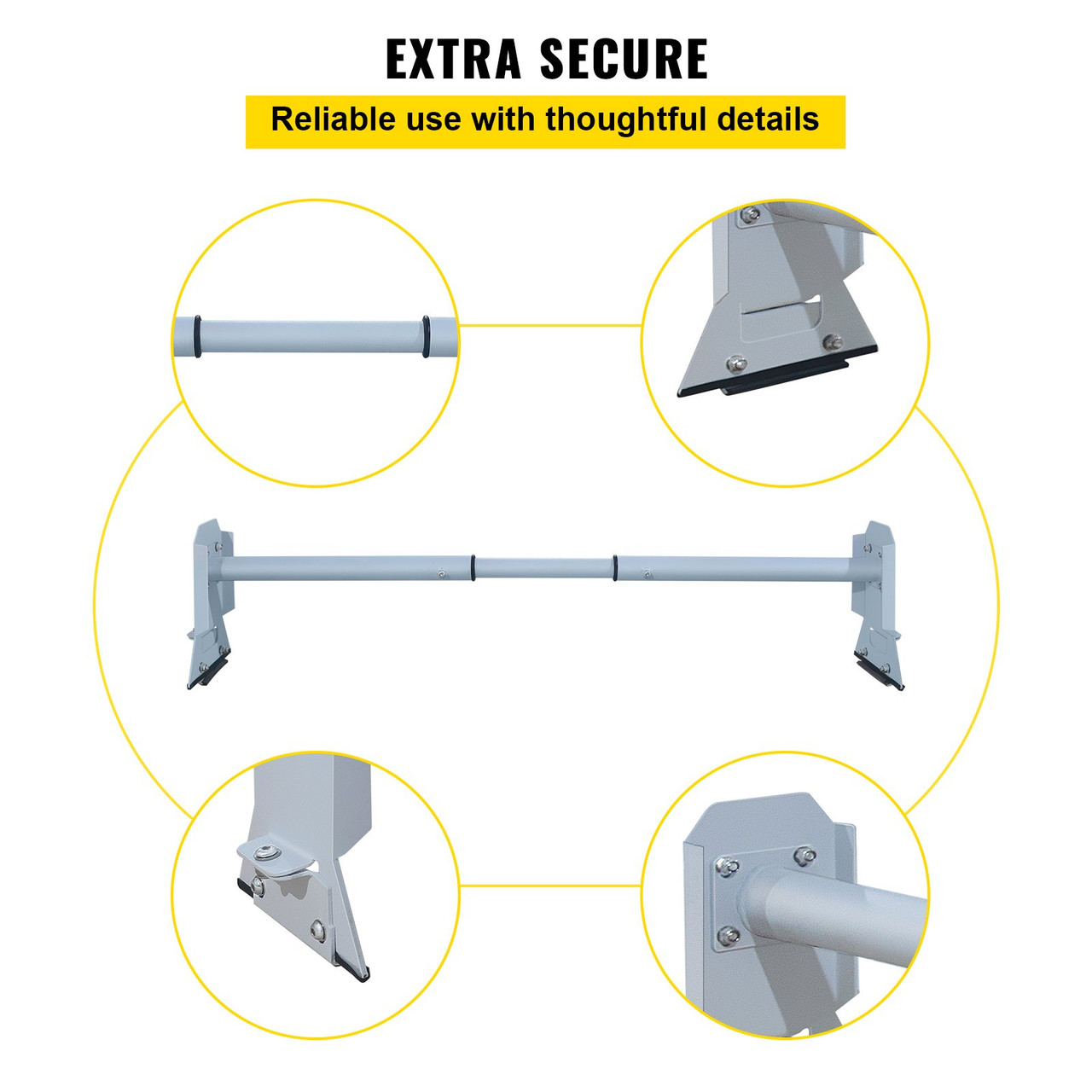 Roof Ladder Rack Van Ladder Rack 34.6"-56.7" Adjustable 3 Bars 661 LBS Universal