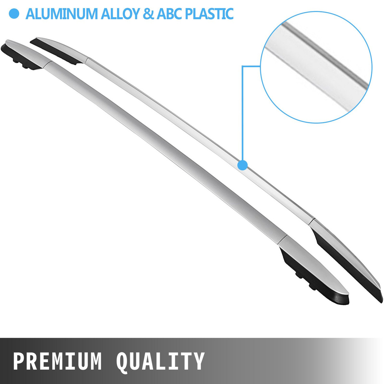 2013-2018 Silver Aluminum OE Style Roof Rack Rail Bar Pair Fits Toyota RAV4 4Dr