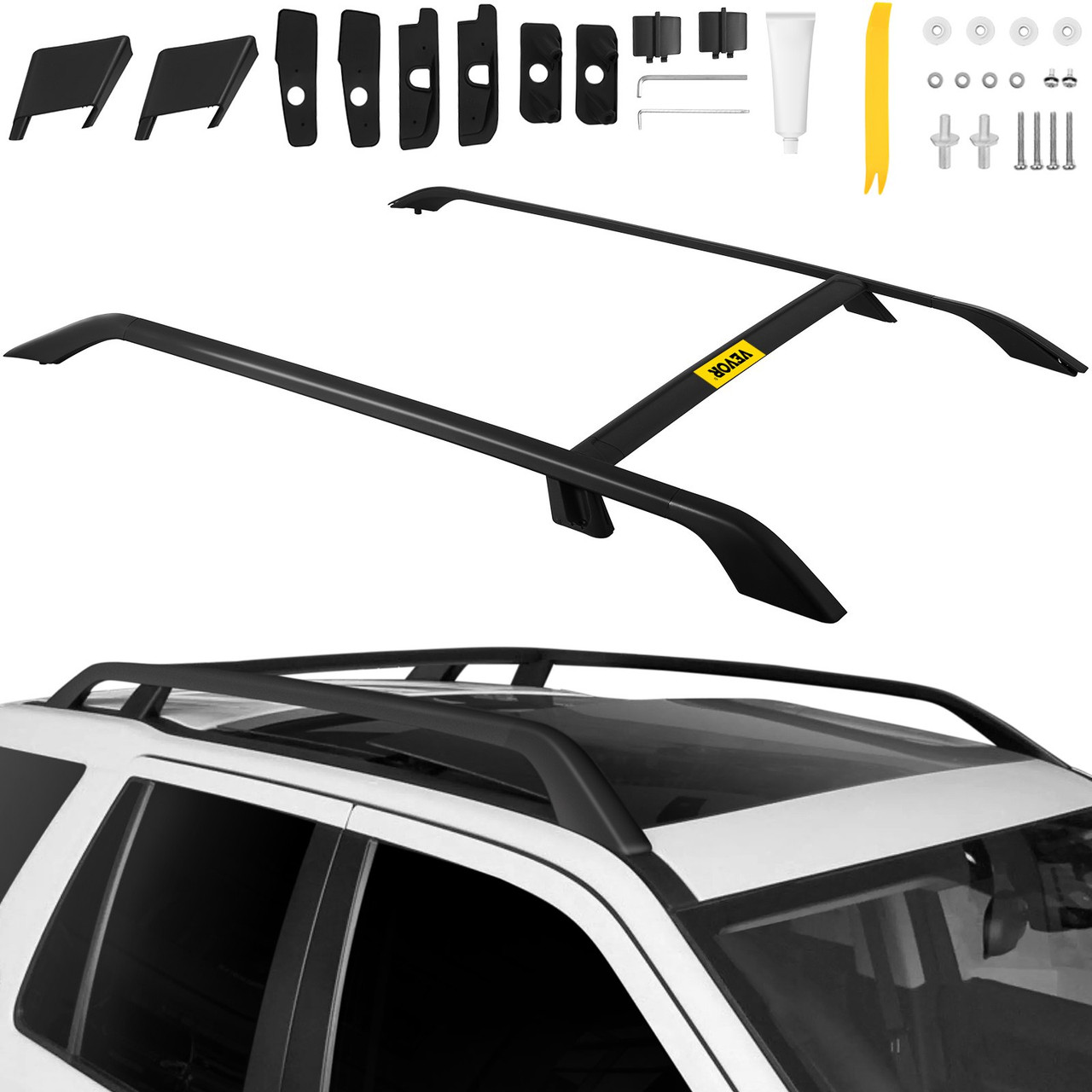 Roof Rack For 06-15 Land Rover Freelander 2 baggage cross bar Side Rail Aluminum Plastic Black