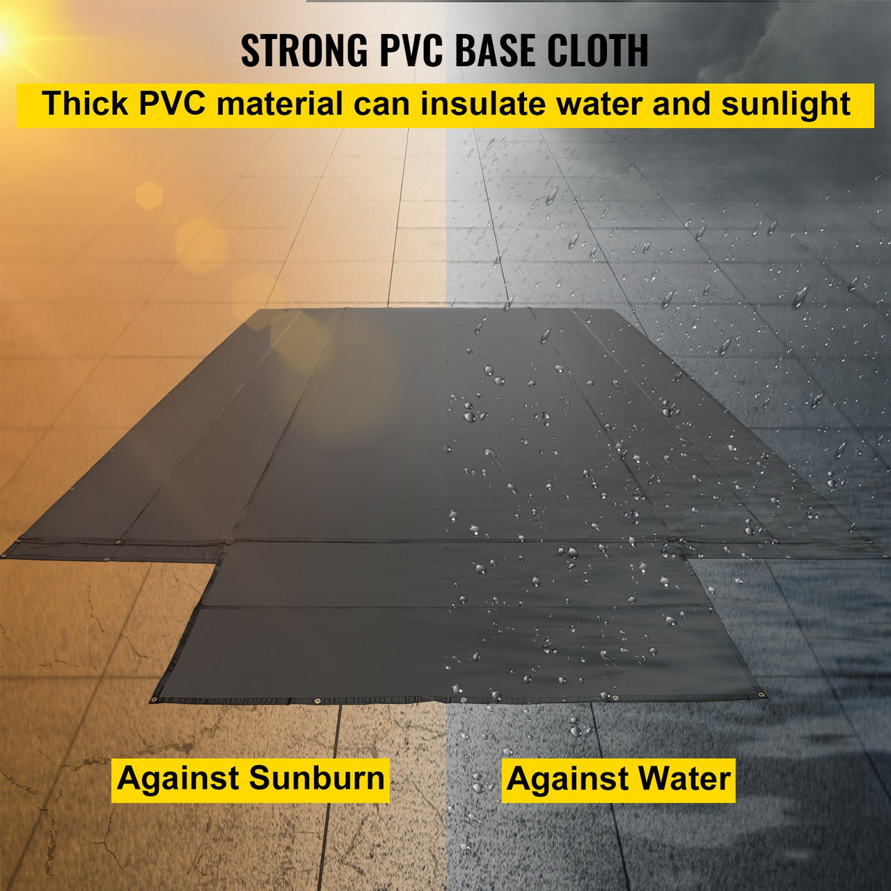 Flatbed Tarps, 18OZ Flatbed Truck Tarp, 16x27 Ft Vinyl Lumber Tarp, Black Heavy Duty Trailer Tarp with Stainless Steel D Rings and a Flap for Trucks, Vans, Boats, Machinery & Outdoor Materials
