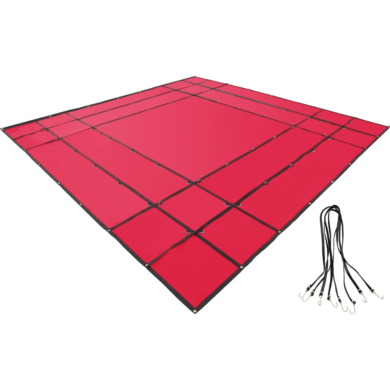 Flatbed Tarps, 18OZ Flatbed Truck Tarp, 16x24 Ft Polyethylene Lumber Tarp, Red Heavy Duty Trailer Tarp with Stainless Steel D Rings for Trucks, Vans, Small Boats, Machinery & Outdoor Materials