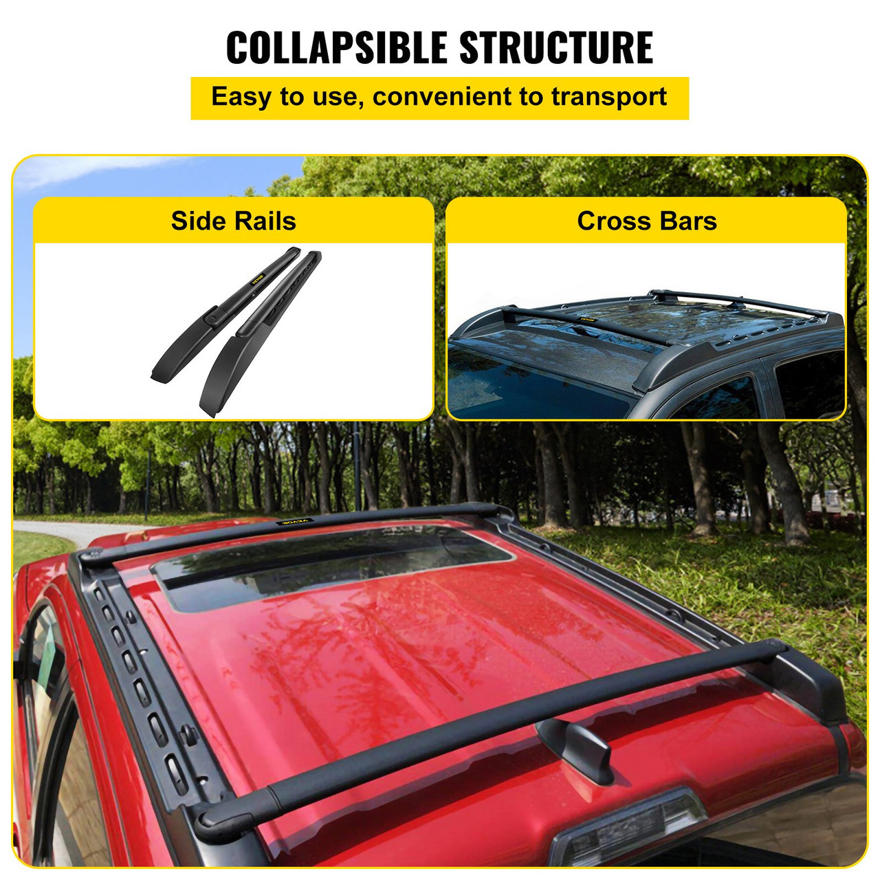 For 2005-2020 Toyota Tacoma Double Cab Style Roof Rack Set