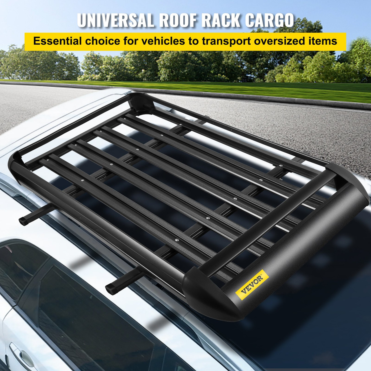 Gearzaar Universal 39" Car Top Roof Rack Cross Bars – Aluminum, Lockable, 100lb Capacity, 2-Piece Set