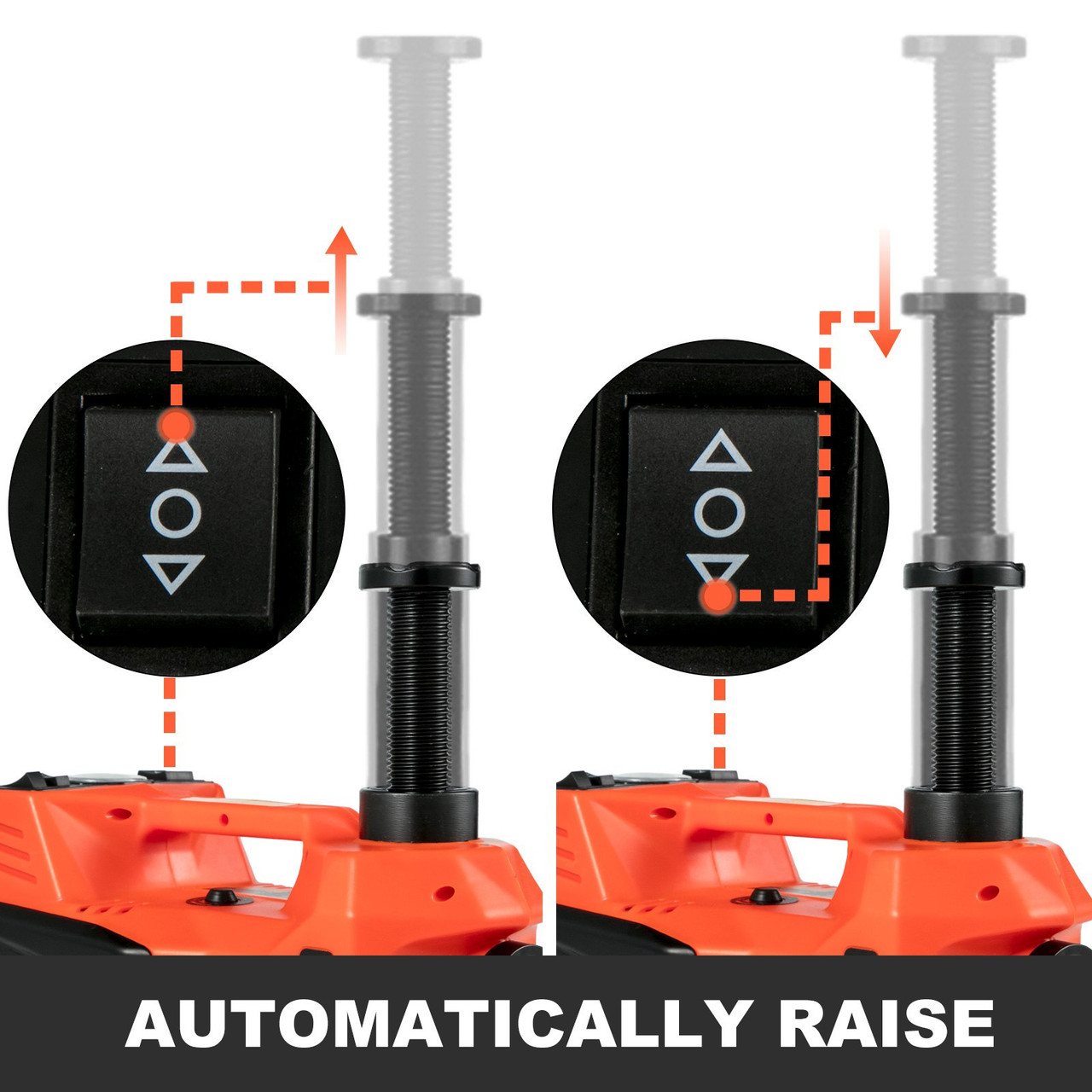 Electric Car Jack Automatic Car Jack 12V DC 5T(11023lb) with Tire Inflator Pump and LED Flashlight