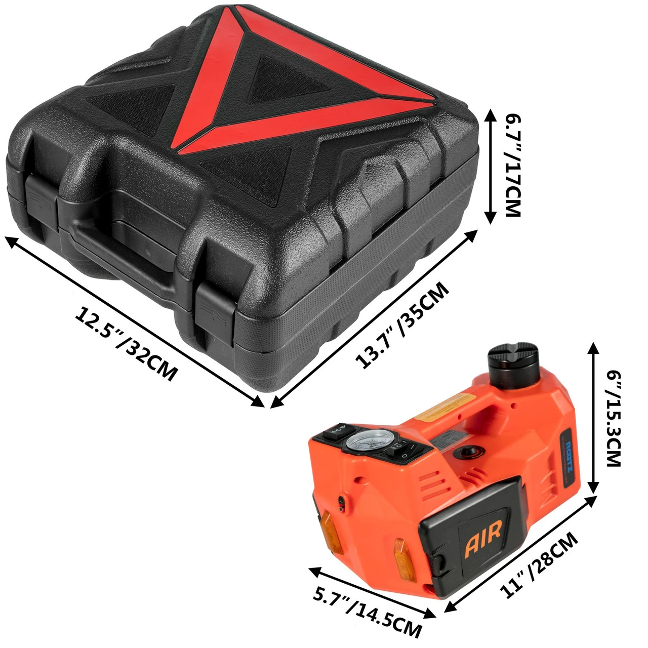 Electric Car Jack Automatic Car Jack 12V DC 5T(11023lb) With Electric Impact Wrench Inflator Pump and Flashlight