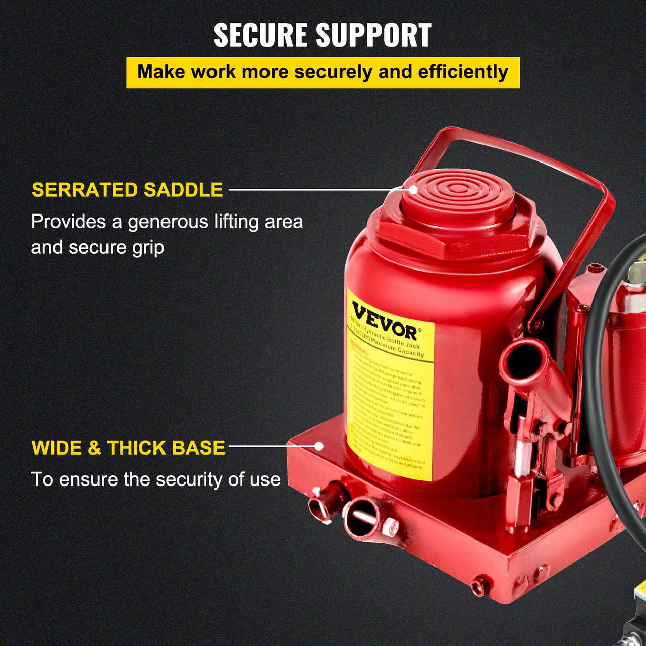 Air Hydraulic Bottle Jack 50 Ton Manual 110200lbs Heavy Duty Auto Truck RV Repair